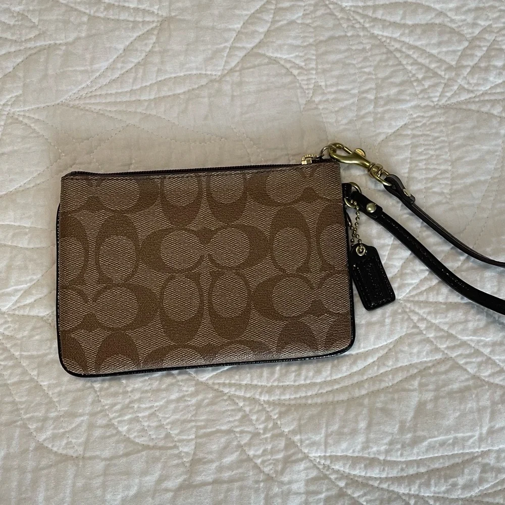 Coach Brown Wristlet - Picture 2 of 2